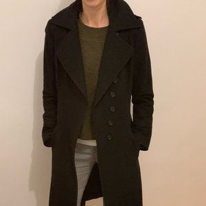 Asymmetric Long Wool Coat